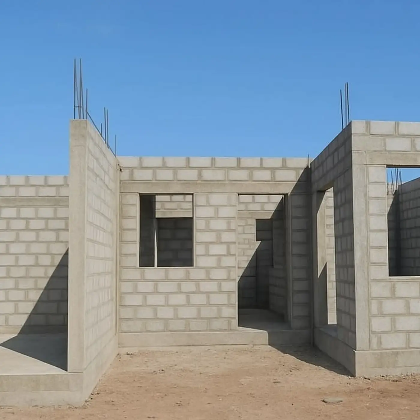 Block structure under construction
