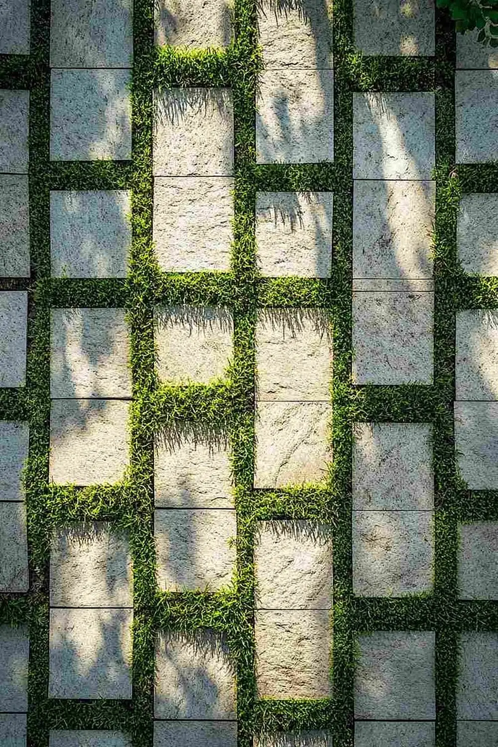 Paving slabs with grass joints