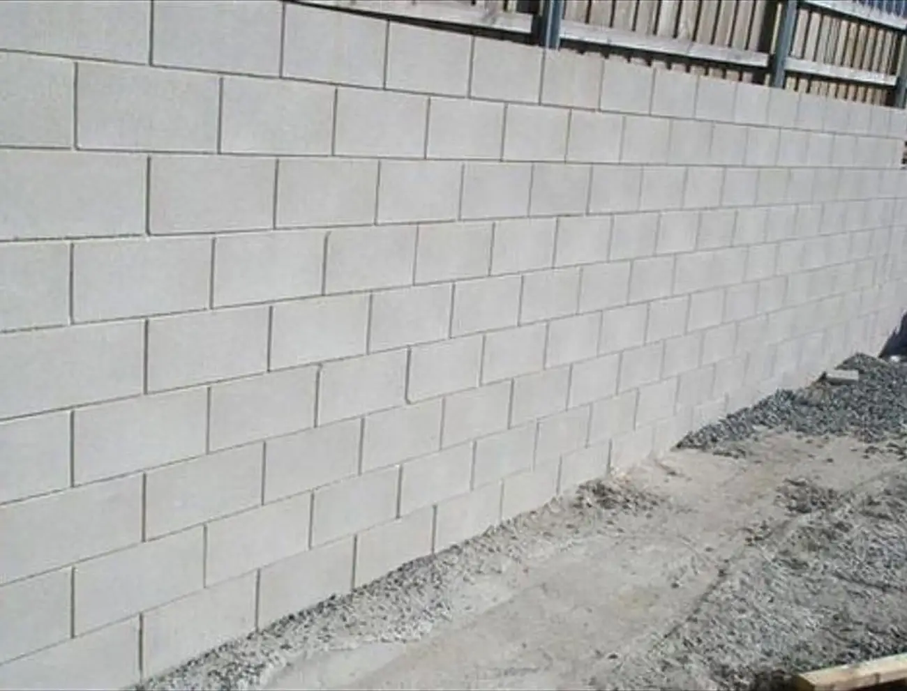 Concrete block boundary wall