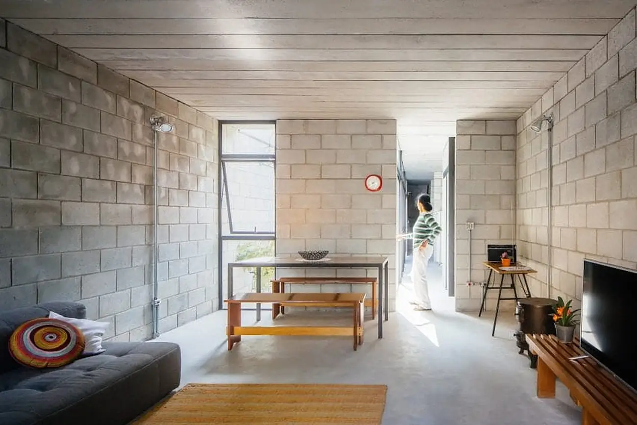 Living space with block walls